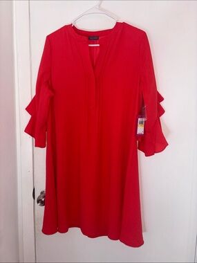 vince camuto v-neck long chiffon sleeve crepe sheath dress Vince Camuto | Dresses | Vince Camuto Vneck Long Sleeve Chiffon Sheath Dress Size
